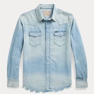 Ralph Lauren Distressed Denim Western Shirt